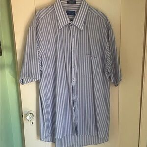 Geoffrey Beene Gray Striped Casual Shirt